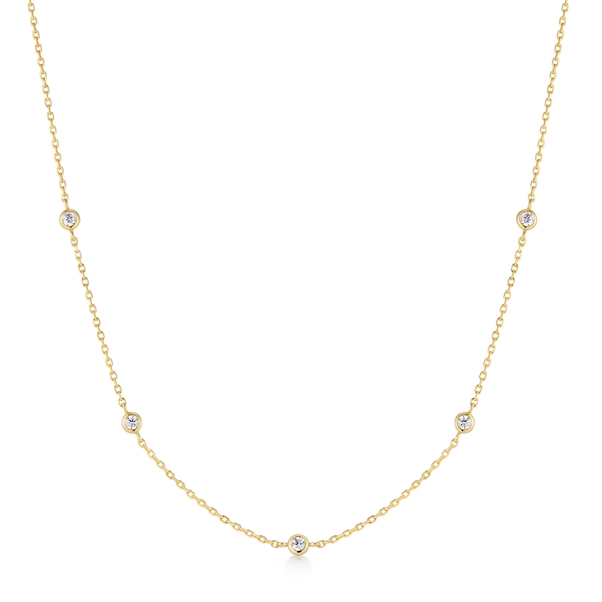 Ania Haie Gold Classic Bezel-Set Station Necklace