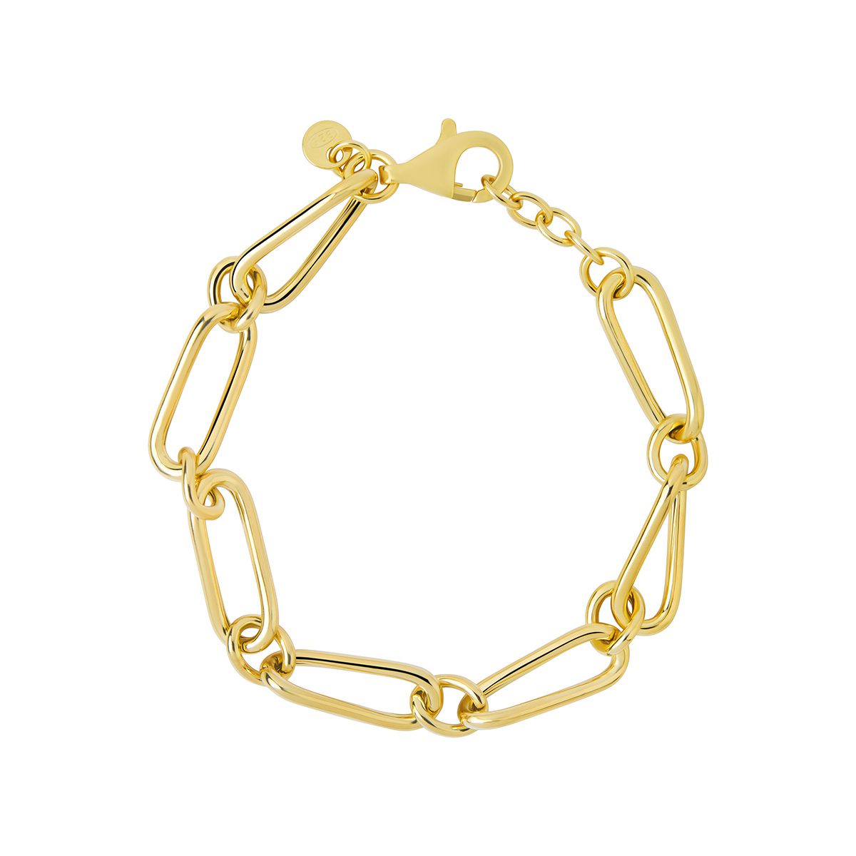 Silver Gold Long Twisted Link Bracelet