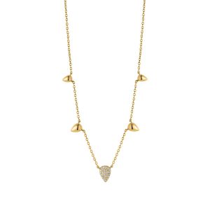 Silver Gold Tears Cubic Zirconia Tear Center Necklace