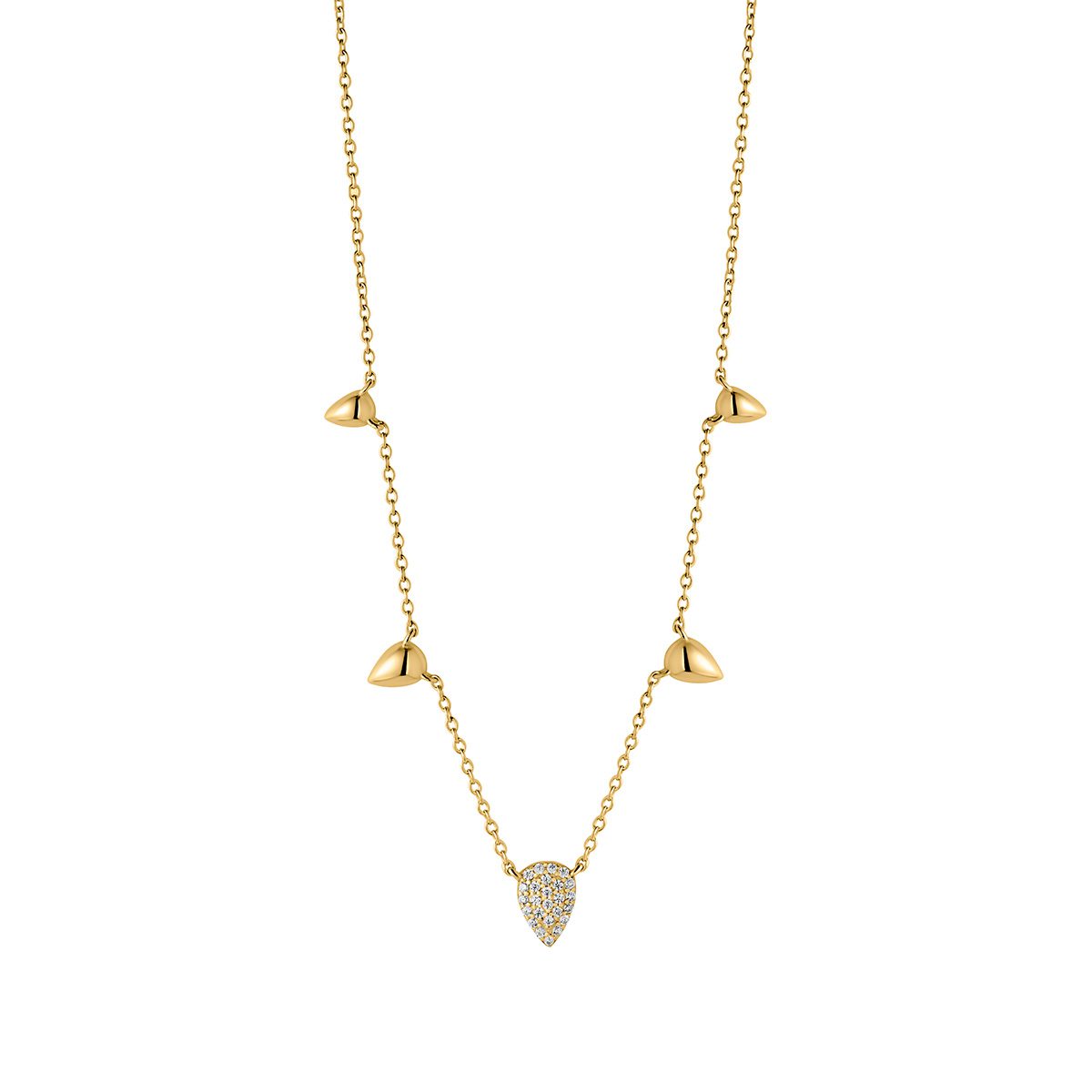 Silver Gold Tears Cubic Zirconia Tear Center Necklace