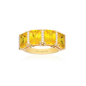 Sif Jakobs Roccanova 4 Stone Yellow Gold Plated Ring