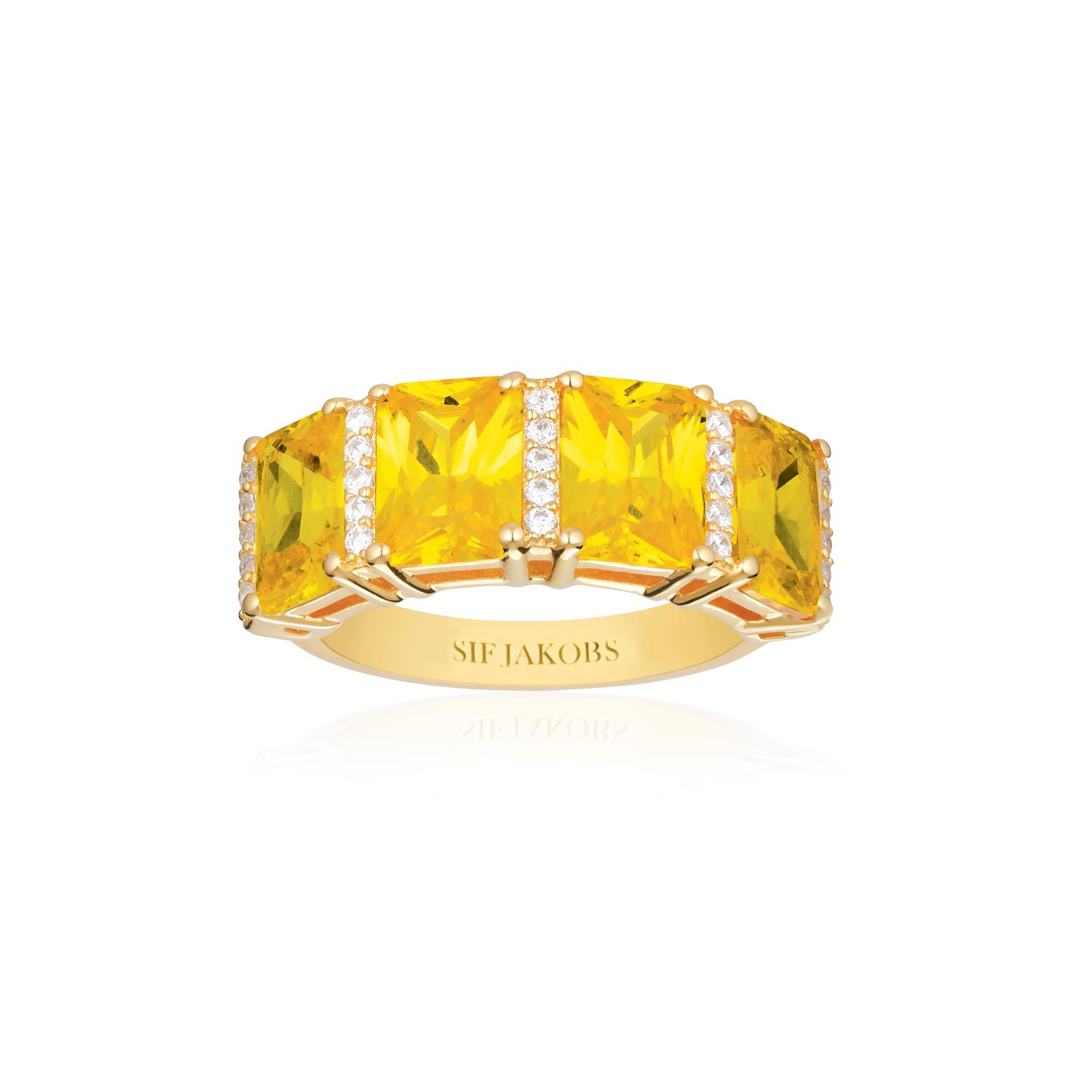 Sif Jakobs Roccanova 4 Stone Yellow Gold Plated Ring