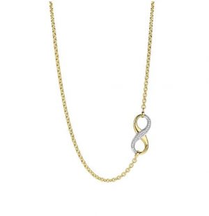 Ti Sento Gilded Pave Cubic Zirconia Infinity Necklace