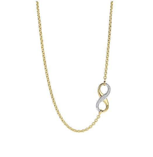 Ti Sento Gilded Pave Cubic Zirconia Infinity Necklace