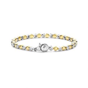 Ti Sento Gilded Two Tone Rubover Cubic Zirconia Bracelet