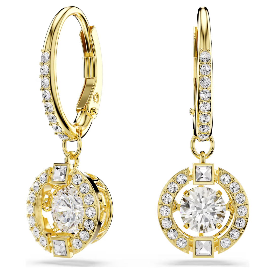 Swarovski Una Angelic Gold Plated Drop Earrings - Image 2