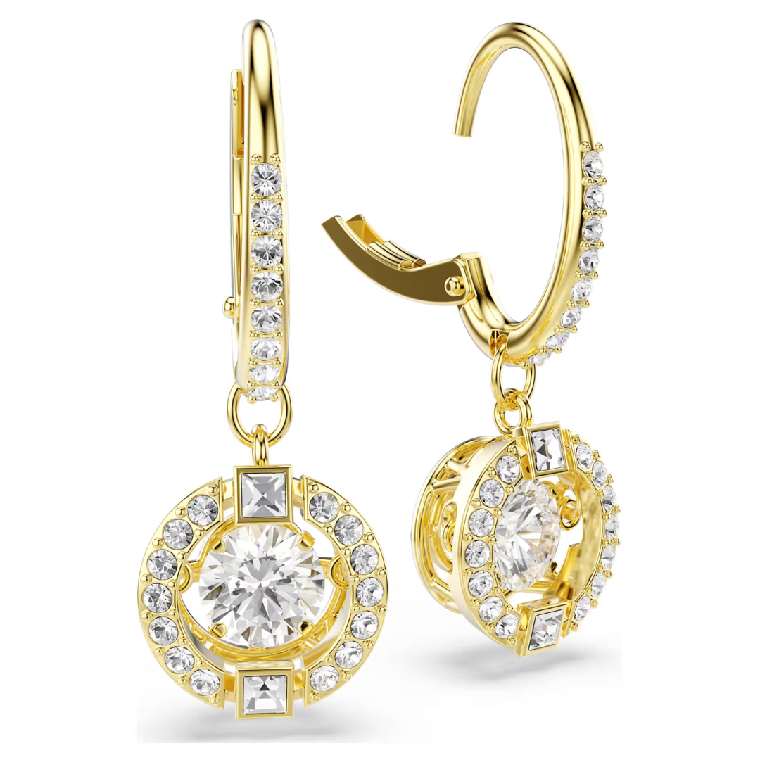 Swarovski Una Angelic Gold Plated Drop Earrings - Image 3
