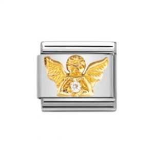 Composable Classic Link Angel with Stones in 18K Gold