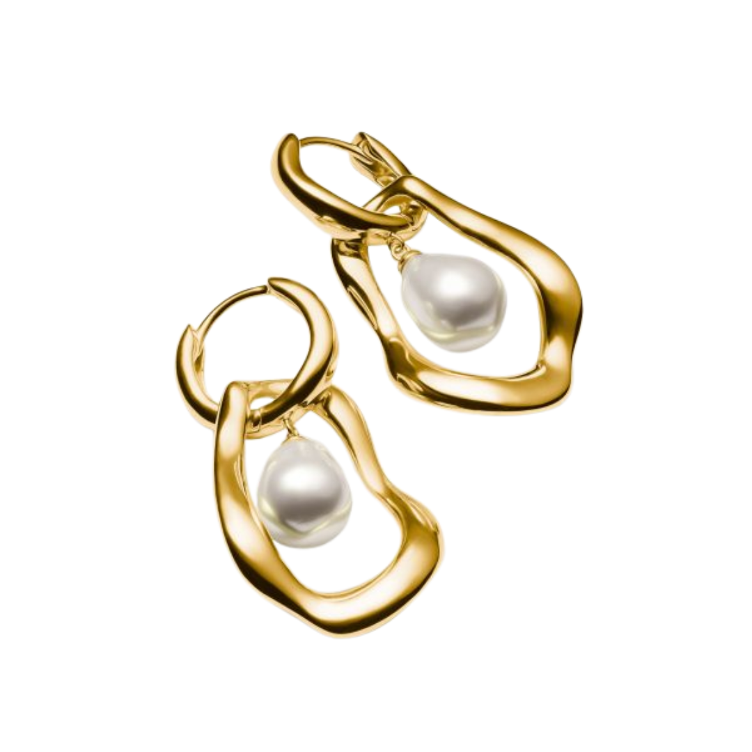 THOMAS SABO Natural Beauty GP Freshwater Pearl Hoops - Image 2