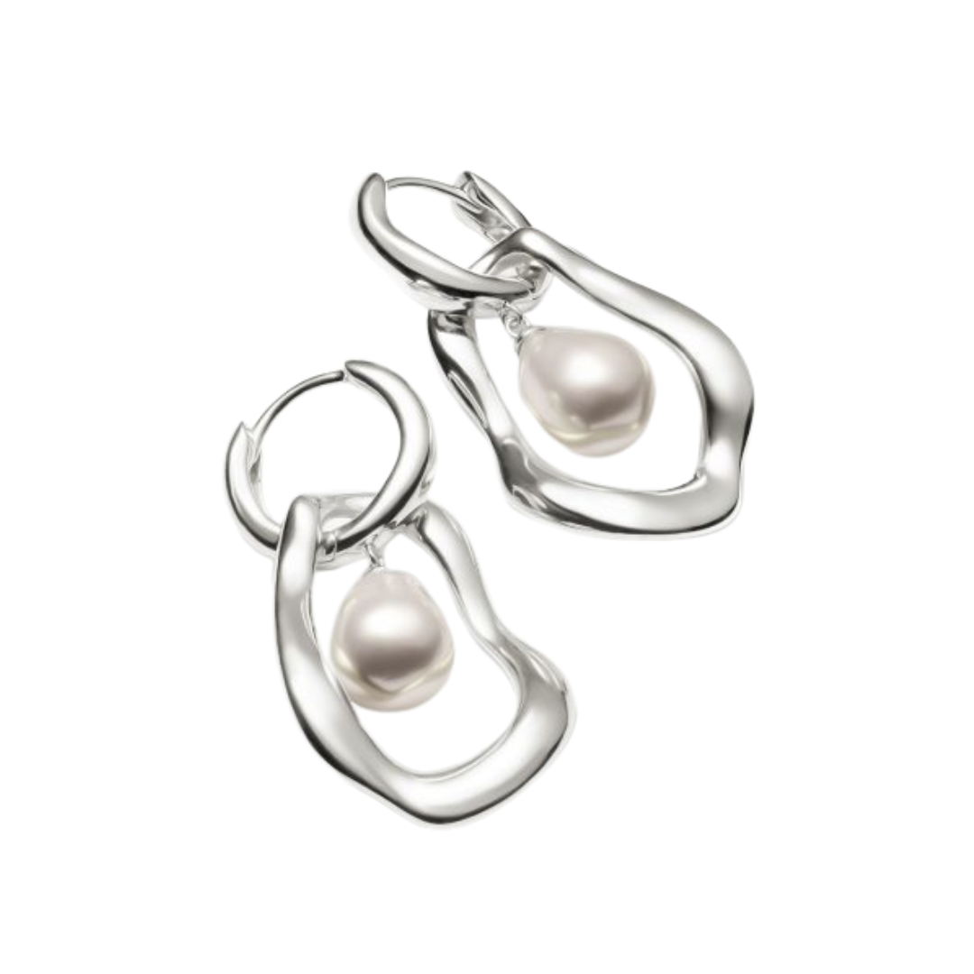 THOMAS SABO Natural Beauty Freshwater Pearl Hoops - Image 2