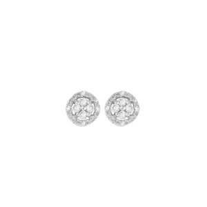 0.14ct Lab Created Diamond Halo Stud Earring
